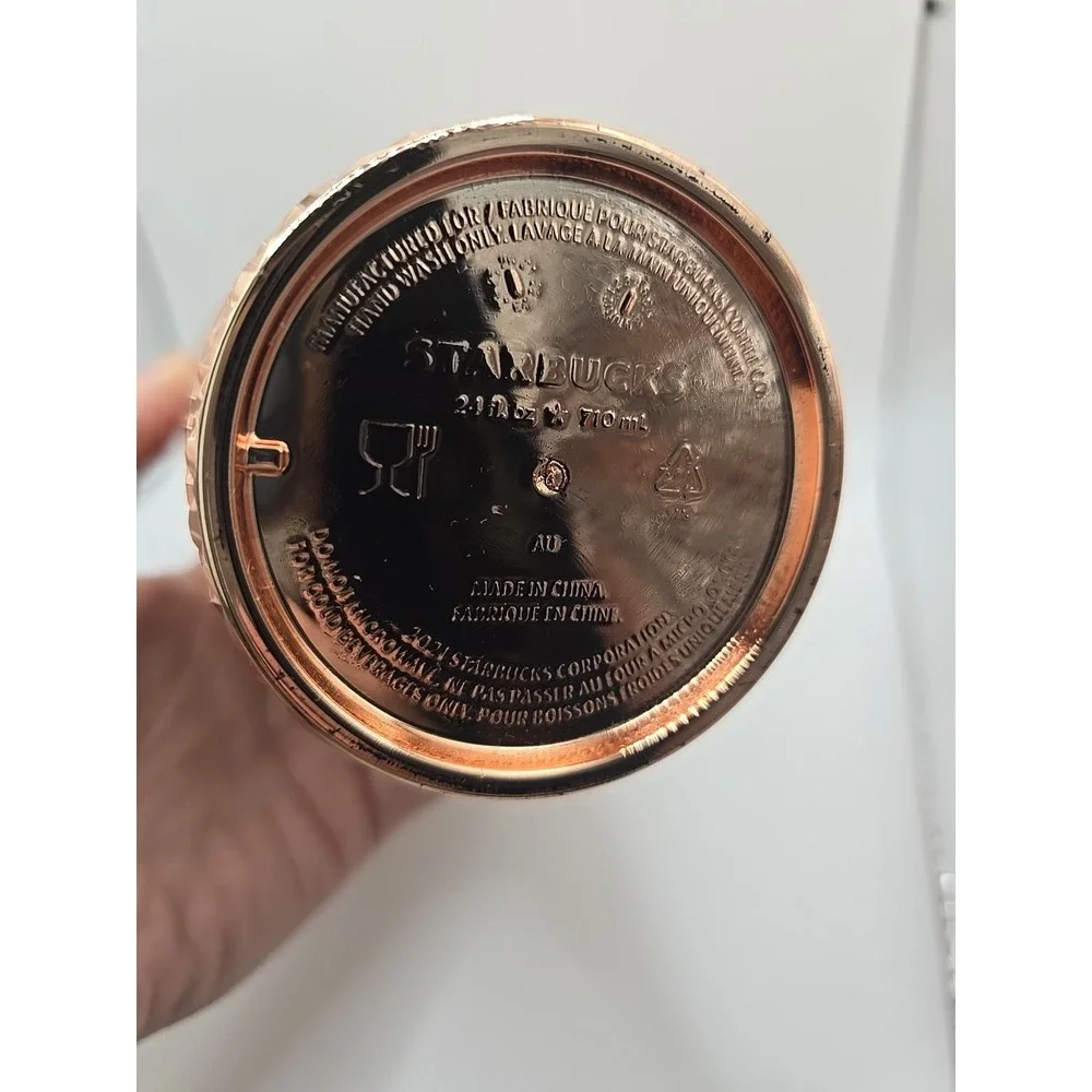 New Starbucks 2023 Holiday‎ Jeweled Rose Gold Venti Tumbler